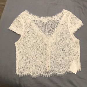 Amy Kuschel Adelaide Lace Wedding Dress topper